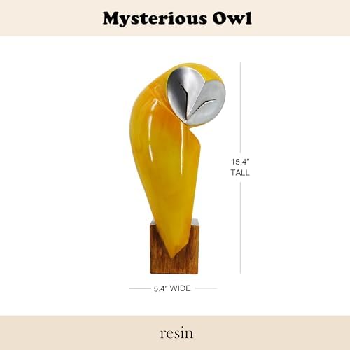 15 Inch Handmade Owl Statue for Home Decor