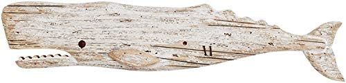 Wooden Fish Wall Decor - Rustic Nautical Whale Sculpture