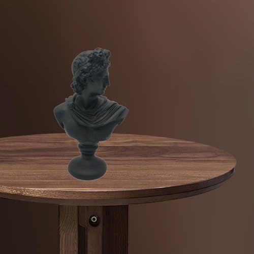 Qianly Greek God Bust Statue Desktop Decoration Apollo Black