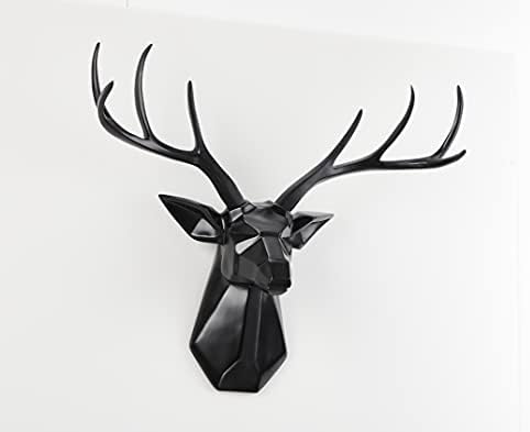 Faux Taxidermy Deer Head Wall Sculpture - Black 8 Point Buck