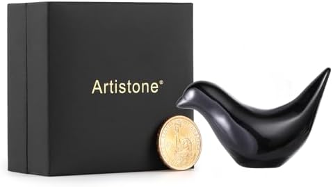 Artistone 28 Inch Black Obsidian Birds Statue