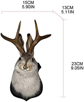 SYlive Animal Rabbit Antlers Wall Decor Sculpture