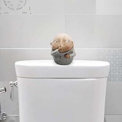 Funny Boy Nose Plugging Resin Sculpture 63 Inch Bathroom Decor