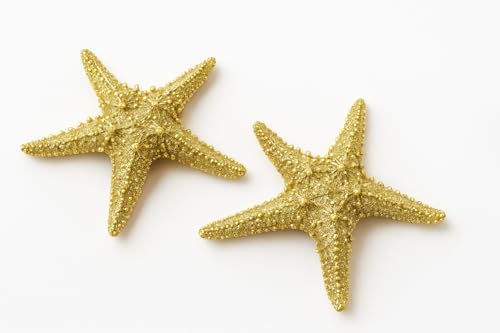 Handcrafted Gold Starfish Wall Sculptures Set of 2
