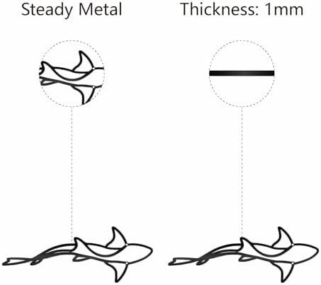 CREATCABIN Modern Black Metal Fish Wall Art