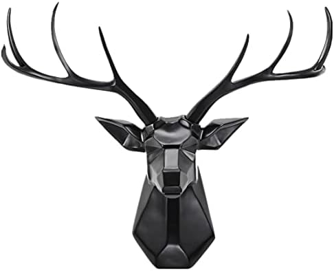 Faux Taxidermy Deer Head Wall Sculpture - Black 8 Point Buck