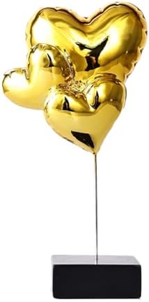 Suruim Gold Resin Balloon Heart Statue