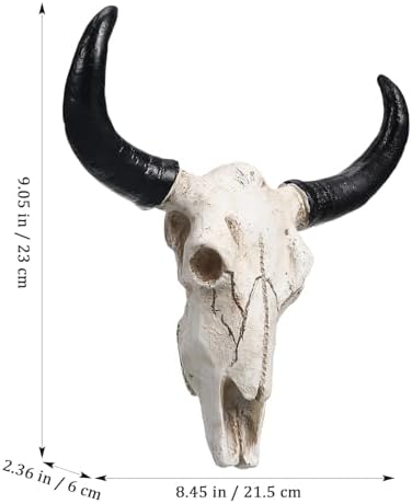 SEWACC Skull Wall Decor Long Horn Cow Skull Wall Hanging Ornament for Home