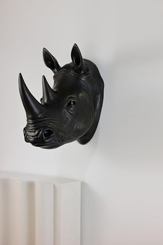 Hi-Line Gift Ltd Rhino Head Wall Art Statue Black