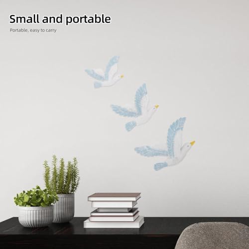 HEALLILY 3pcs Wall Art Resin Seagull Statues Coastal Decor