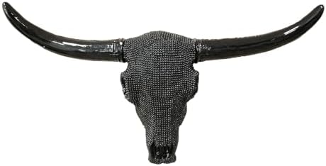 Ebros Gift Bejeweled Longhorn Cow Skull Wall Decor