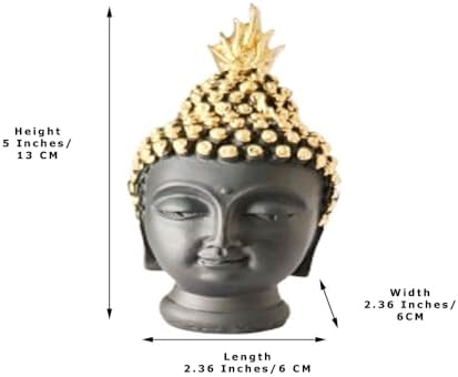 Buddha Meditation Head Statue Black