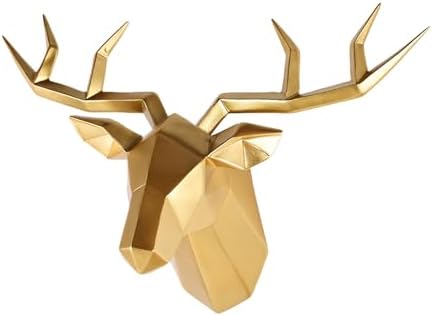 Copper Deer Head Wall Decor with Gold Accent