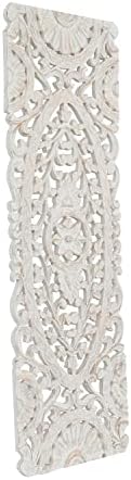 Deco 79 White Wooden Floral Wall Sculpture 16x1x48