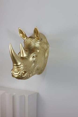 Hi-Line Gift Ltd Rhino Head Wall Sculpture Gold