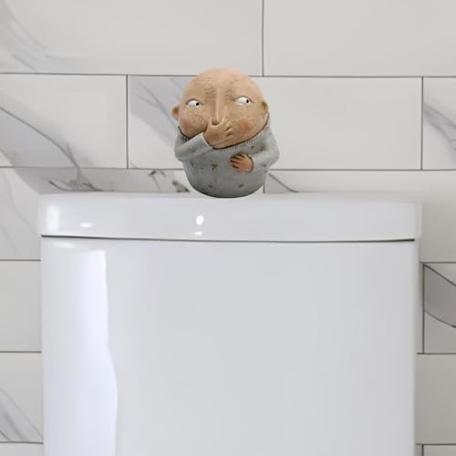 Funny Boy Nose Plugging Resin Sculpture 63 Inch Bathroom Decor