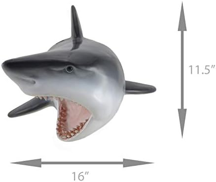 Zeckos Great White Shark Wall Sculpture Nautical Decor