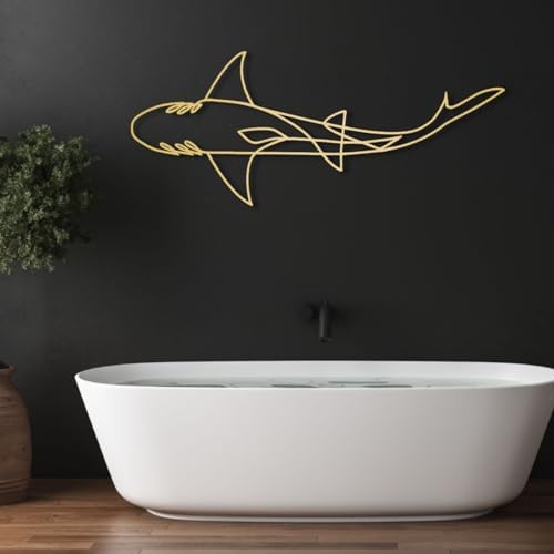 Yemwot Shark Metal Wall Art 39x16 Black