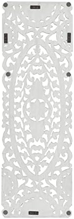 Deco 79 White Wooden Floral Wall Sculpture 16x1x48