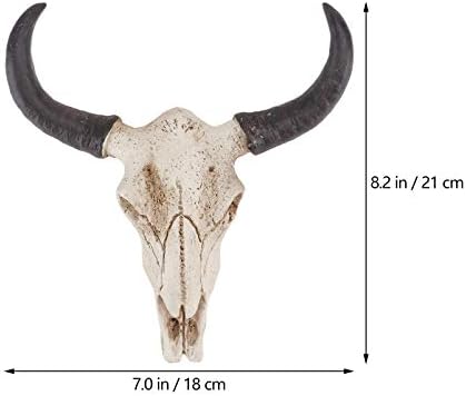 Homoyoyo Long Horn Cow Skull Resin Wall Hanging