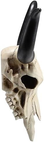 Veronese Design 14 Inch Long Horn Animal Skull Resin Wall Sculpture 1