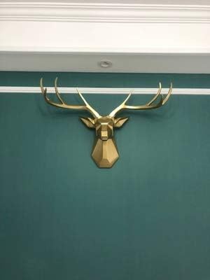 Faux Taxidermy Deer Head Wall Sculpture - 8 Point Buck Geometry Art Decor