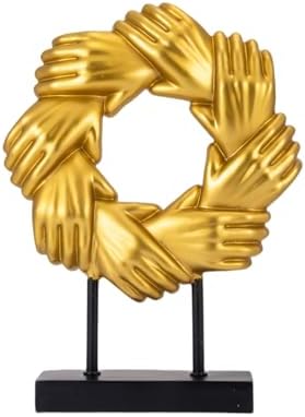 Unique Handshakes Sculpture Statue Gold Decor