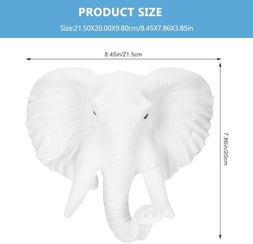 MAGICLULU Head Wall Sculpture Elephant Hanging Art Decor for Wild Animal Lovers White