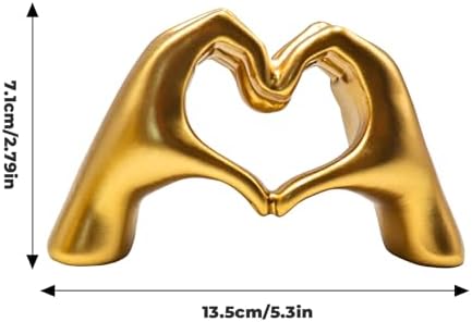 Small Gold Heart Hands Sculpture Decor Statue