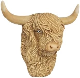 Resin Highland Cow Wall Decorations Brown