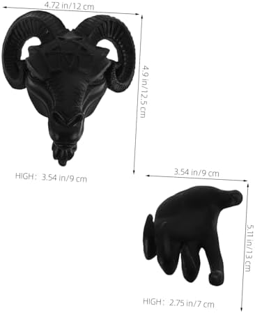 PRETYZOOM Halloween Sheep Head Wall Decor Gothic Resin Skull Art