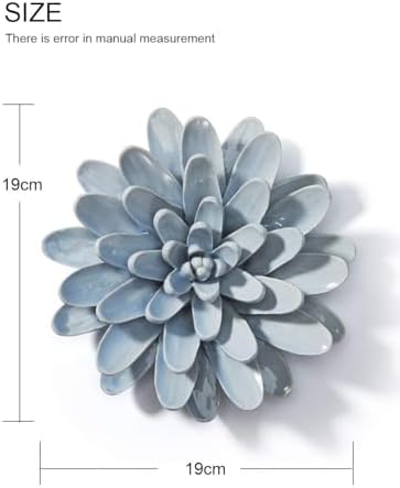 SEINHIJO Ceramic Wall Flower 3D Sculpture Blue 67 Inch