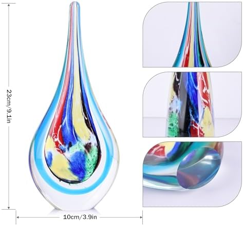 Hand Blown Glass Sculpture Murano Style Decor