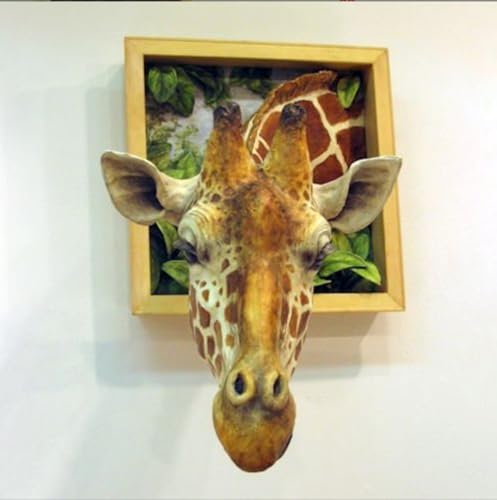 ZREVSB 3D Giraffe Wall Sculpture - Modern Decor with Photo Frame