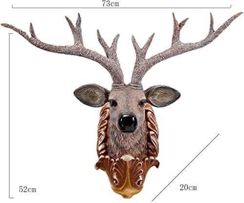 REMYS Wall Art Statue Animal Head Resin Decor Brown