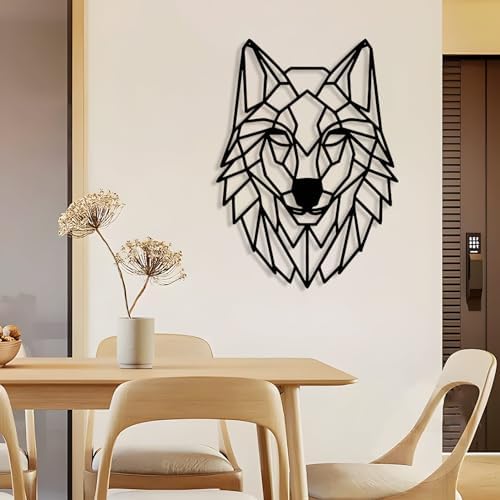 Cadeali Metal Wolf Wall Decor 30x22