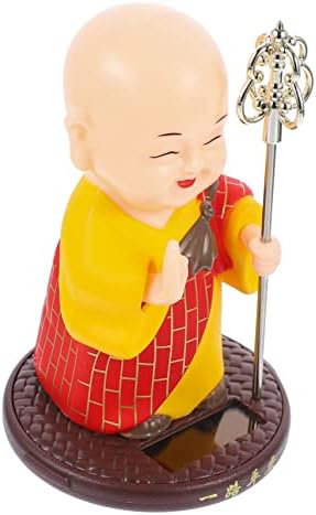 GLEAVI Shaking Head Monk Statue Figurine Zen Decor Car Ornament