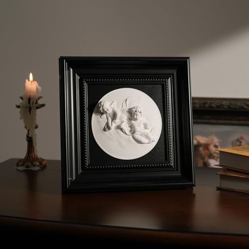 Folkor Life Wall Sculpture with Cherubs Art Decor