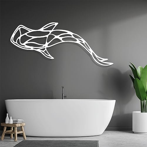 Cadeali Metal Fish Wall Art 46x15 Black