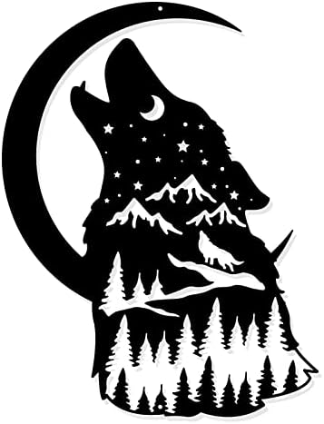 NBEADS Howling Wolf Wall Art Decor 118x89