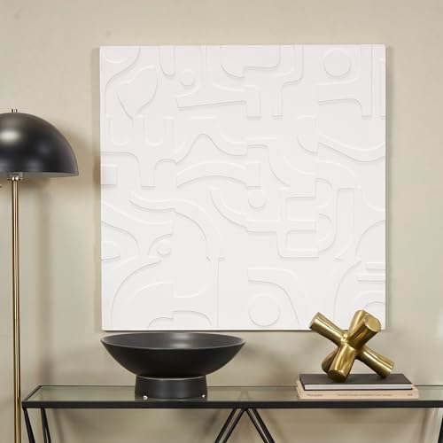 CosmoLiving by Cosmopolitan White Geometric Wall Sculpture 32x2x32
