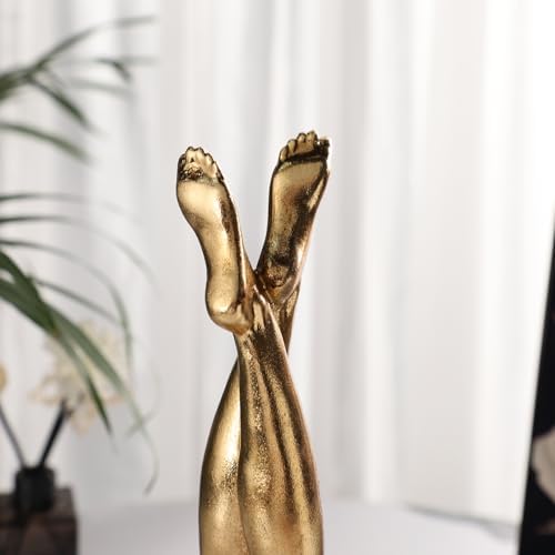 Golden Legs Sculpture Elegant Resin Home Decor