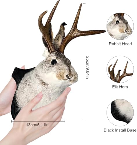 JOYWU Jackalope Wall Decor 10 In Easter Bunny Sculpture