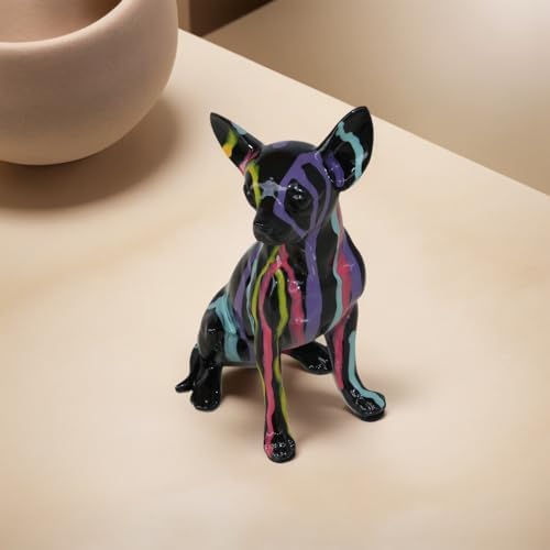 Fluid Chihuahua Statue Creative Colorful Puppy Home Decor