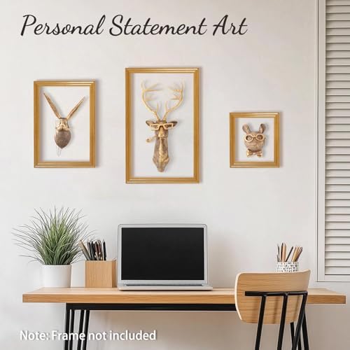 Gold Animal Head Wall Sculpture for Home Decor