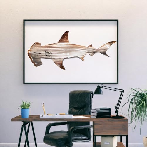 CATPAN Shark Wall Decor 50cm Stainless Steel Art