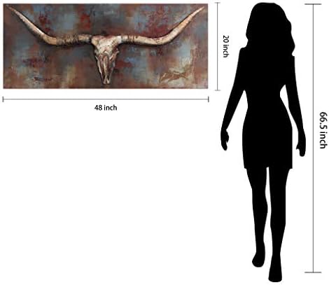 Empire Art Long Horn Primo Iron Wall Sculpture