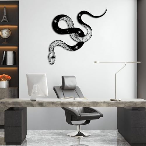 Metal Snake Wall Decor Moon Phase Design 19x18in