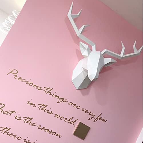 Solid Color 3D Deer Head Wall Decor for Home Office Bar Resin Animal Sculpture