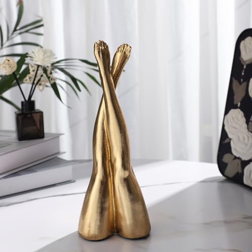 Golden Legs Sculpture Elegant Resin Home Decor